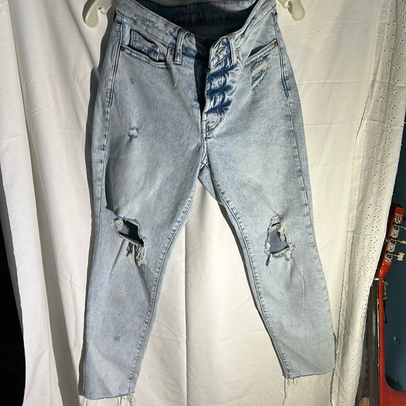 Sz 4 5/$15 Old Navy O.G. Straight Leg Jeans Womens Stretch Denim High Rise - Picture 1 of 7
